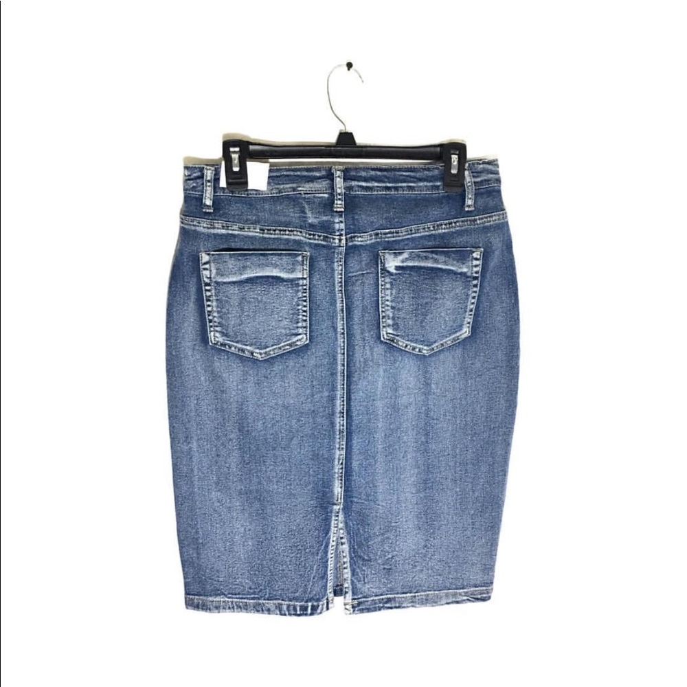 Stone Wash Blue Denim Skirt - Picture 3 of 4